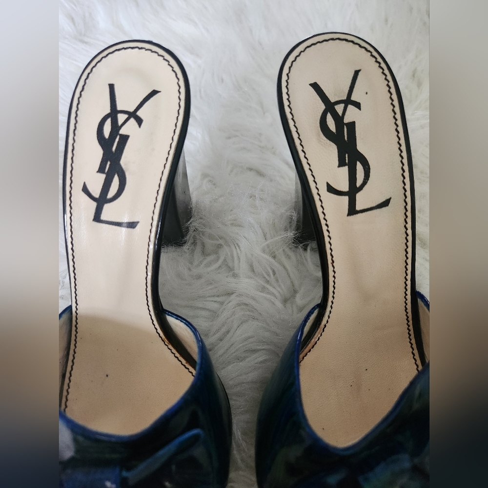 YSL Blue Bow Heels - Picture 3 of 9